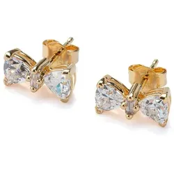 Pandora Timeless Funkelnde Schleife Ohrringe - Ohrringe für Damen, aus Sterling Silber mit vergoldeter Metalllegierung und Zirkonia, perfektes Accessoire für Alltag und besondere Anlässe.