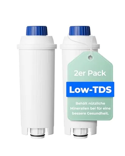 Waterdrop Low-TDS Filterkartuschen, Ersatz für De'Longhi® DLSC002, 2 Pack | Reduziert den TDS-Wert. Das Resultierende Niedrig-TDS-Wasser Extrahiert den Kaffee Sanft für Ausgewogene Vollmundigkeit
