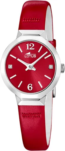 Lotus Old Money 19027/3 Damenuhr - Elegante Damenuhr mit rotem Zifferblatt und robustem Edelstahlgehäuse. Das rote Lederarmband verleiht einen modernen Akzent. Ideal für stilbewusste Frauen, die klassische Designs schätzen.