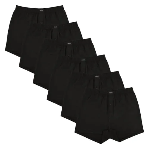 Gomati 6er Pack Herren Jersey Boxershorts - Schwarz 3XL