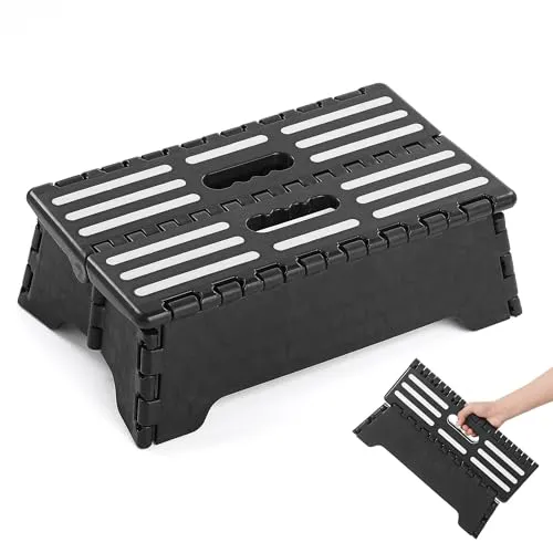 Tritthocker Tragbarer Faltbarer Klapphocker Küchenhocker Klapptritt Kinderfußbank Anti-Rutsch Oberfläche und Anti-Rutsch Füße Aufstiegshilfer Hocker für Ältere, Kinder Kleiner, Bad, Schlafzimmer