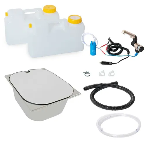 12V Camping Spüle Technik Waschbecken Bausatz Spülbecken 325x265x100mm Ablage We