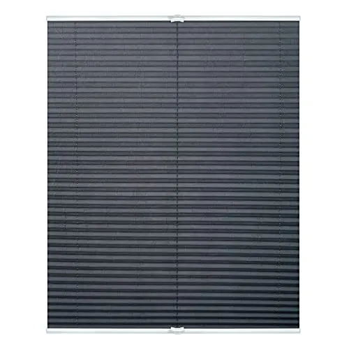 Lichtblick Plissee Klemmfix grau, 95 x 130 cm - Ohne Bohren - Plissee ohne Bohren: Grauer, lichtdurchlässiger Polyesterstoff, der Schall reduziert und die Raumakustik verbessert. Ideal für Fenster mit Klemmfix-Montage.
