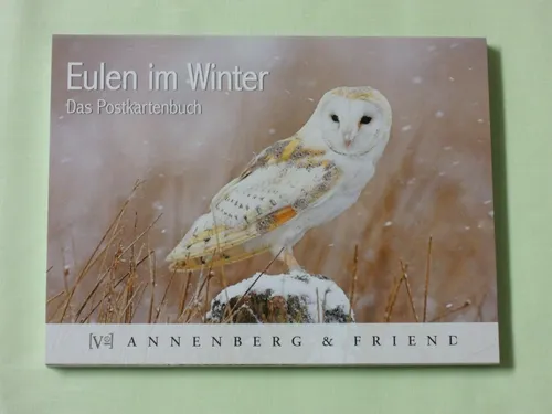 1x Postkartenbuch Eulen im WINTER 14 Motiven Postkarten Vogel Vögel Kauz  Uhu