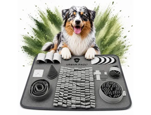 URBAN PAUL Schnüffelteppich EXPLORE für Hunde - Abwechslungsreiche Intelligenzspielzeuge - Der URBAN PAUL Schnüffelteppich EXPLORE bietet 9 versteckte Futterplätze und 3 Schwierigkeitsstufen. Ideal für neugierige Hunde, die ihre Instinkte spielerisch ausleben möchten. Robustes Material, das für lange Freude sorgt!