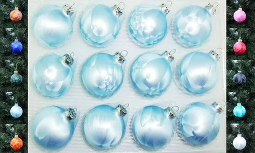 Thüringer Glasdesign Christbaumschmuck JACK 12x Glas Eislack Christbaumkugeln 6cm Thüringer Weihnachtskugeln, echt Glas, teilweise Handarbeit, inkl. praktischer Aufbewahrungsbox