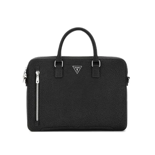 GUESS Torino Businesstasche Briefcase - Elegante Businesstasche in genarbter Optik mit gepolstertem Laptopfach und praktischer Fächeraufteilung für einen stressfreien Büroalltag.