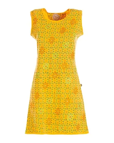 Vishes Damen Longshirt-Kleid mit Blümchen in Gelb in gelb von Vishes