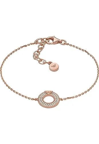 Emporio Armani Jewelry EG3589221 Damenarmband - Armschmuck aus hochwertigem 925 Sterling Silber, strahlendes Rosé Gold für einen eleganten Look.