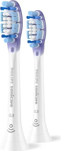 Philips Sonicare G3 Premium Gum Care Bürstenköpfe, 2er-Pack - Ersatzzahnbürsten mit gewölbten Borsten für bis zu 7x gesünderes Zahnfleisch in nur zwei Wochen. Mit BrushSync-Funktion für optimale Nutzungserinnerung.