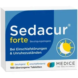 Sedacur Forte Beruhigungsdragees 100 St - rezeptfreie Überzogene Tabletten, ideal zur natürlichen Stressbewältigung mit Baldrian