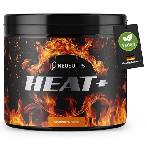 Neosupps Heat+ Diät-Support, zur Anregung des Stoffwechsels & Fettverbrennung, mit L-Carnitin L-Tartrat Koffein, verbessert Konzentration & Fokus, Erhöht den Energieverbrauch, Vegan, 40 Portionen