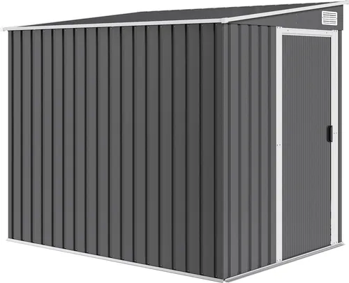 Metall Gerätehaus 2,81m² 154x206,5x181 cm Geräteschuppen mit Pultdach Fundament