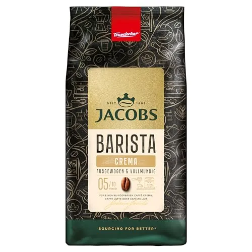 Jacobs Barista Editions Crema Bohnen 1kg - Hochwertige Kaffeebohnen für ein cremiges Aroma, ideal für Kaffeeliebhaber und Baristas, in der Lebensmittelabteilung.