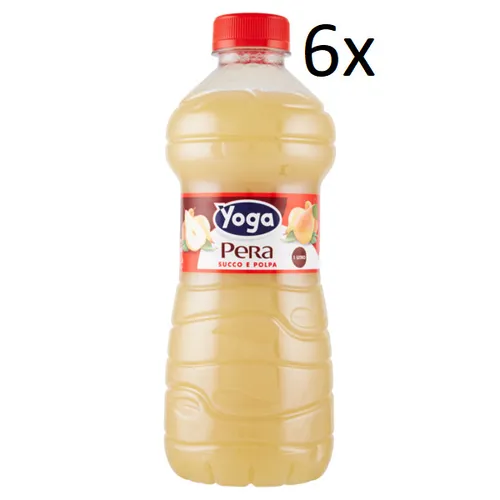 6x Yoga Succo Pera Fruchtsaft Birnenfruchtsaft Saft alkoholfreies Getränk 1Lt