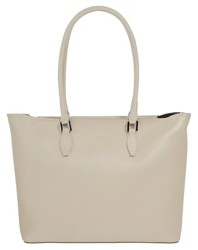 Cluty Shopper Damen 021849 beige - Elegante Handtasche aus 100% Rindleder mit A4-geeignetem Hauptfach und zusätzlicher Innentasche für Ihr Smartphone. Perfekt für den Alltag und stilvolle Einkäufe!