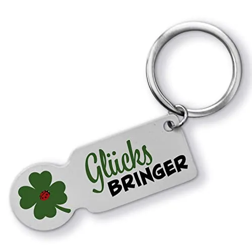 speecheese Glücksbringer Kleeblatt Einkaufswagenchip Schlüsselanhänger mit Kontaktfeld - Schlüsselring Schlüssel Ring Shopping Euro Einkaufswagen