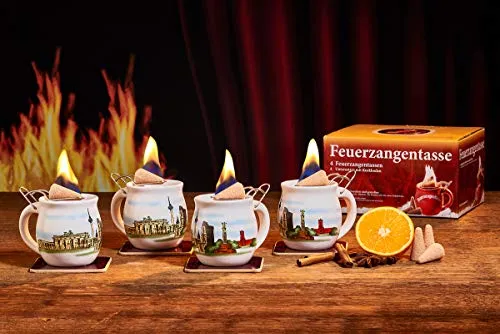 Feuerzangentasse 4er-Set, Weiß/Berlin - für Feuerzangenbowle