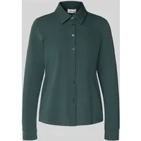 s.Oliver RED LABEL Regular Fit Hemdbluse aus Baumwoll-Mix in Dunkelgruen, Größe 36