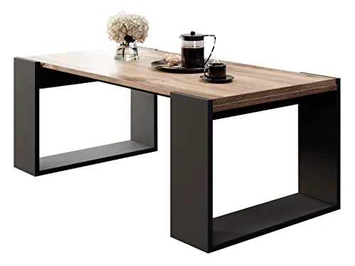 Mirjan24 Couchtisch Weelo, Stylischer Sofatisch, Kaffeetisch, Tee Tisch, Wohnzimmertisch, Kaffeetisch, Beistelltisch (Wotan/Anthrazit)