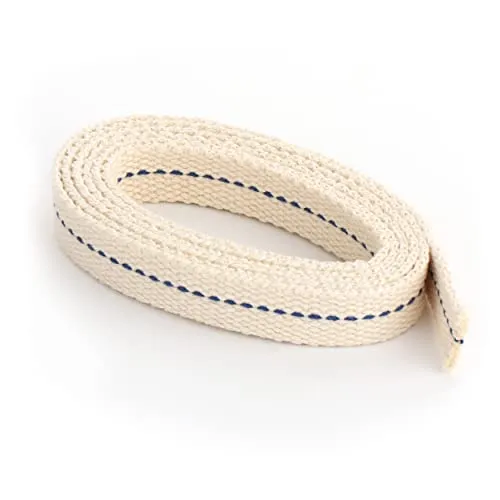 NKlaus Set 2x1 Meter 12,5mm 100% Natürliche Baumwolle Lampendocht flach Litzendocht Laternendocht für Ölbrenner Öllampe mit gereinigtem Petroleum 40271