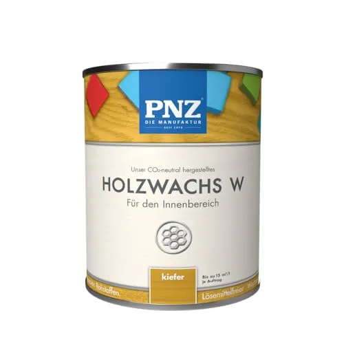 PNZ Holzwachs W für Innen | lösemitttelfreier Wachsanstrich | Nachhaltig hergestellt mit regionalen Rohstoffen | für alle Hölzer, Gebinde:2.5L, Farbe:kiefer