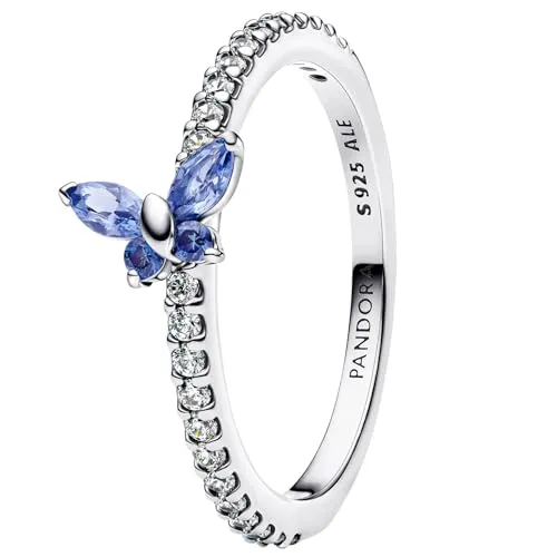 PANDORA Timeless Schmetterling Ring aus Sterling Silber - Ringe für Damen mit funkelnden Zirkonia und symbolischer Bedeutung für Verwandlung und Schönheit, handgefertigt für höchste Qualität.