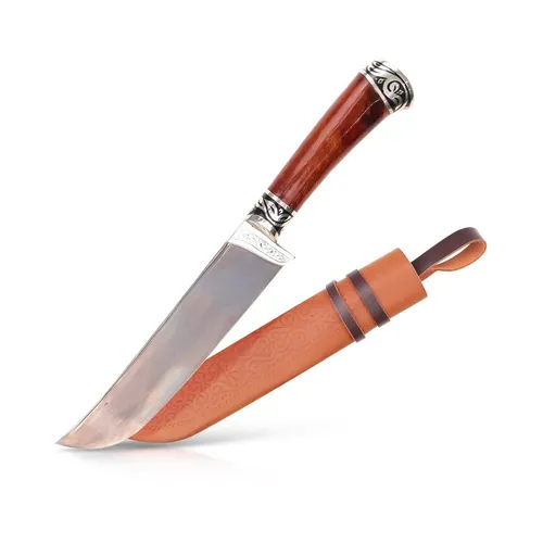 Usbekisches Kochmesser Pchak 110 Пчак Messer Пичак Handarbeit Hülsenstahl 30 cm