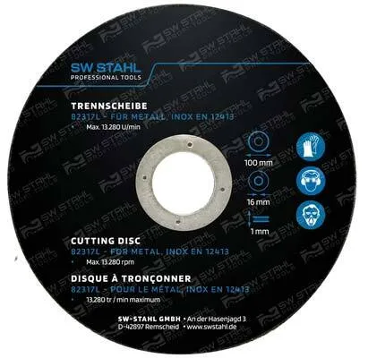 Trennscheibe für Metall, 100 x 1,0 x 16 mm, 10 Stück Bearbeitung von Metallen