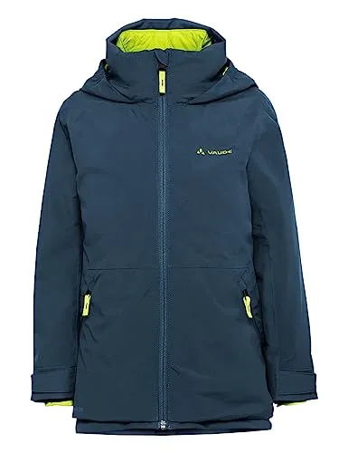 VAUDE Kinderjacke Kids Casarea 3in1 Jacket II, isolierte Innenjacke zum Wenden, wasserdicht, winddicht und atmungsaktiv, dark sea/green, 104