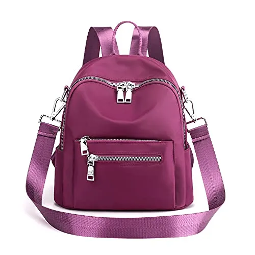 JIANLINST Rucksack Damen Klein Schultertaschen Schulrucksack 2 In 1 Kleinen Wasserdichte Casual Tagesrucksack Daypack Lila
