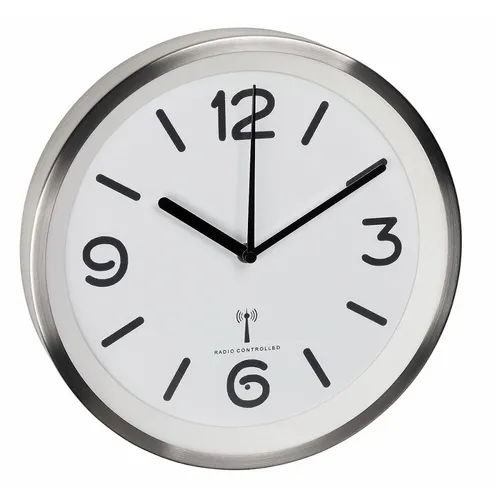 TFA 60.3535 Funkwanduhr analog 250mm mit Nachtbeleuchtung - Wanduhren für jedes Zimmer, 12-Stunden-Anzeigeformat und praktische Nachtbeleuchtung für eine angenehme Sichtbarkeit im Dunkeln.