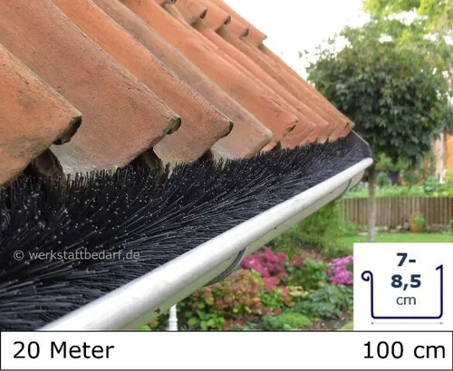 Meter Dachrinnenbürste Ø 5cm, á 100cm Laubschutz Photovoltaik Marderschutz 20