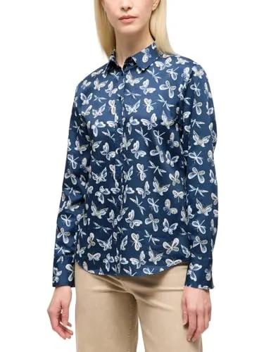 ETERNA Damen Hemdbluse Bedruckt Regular FIT in Navy von ETERNA