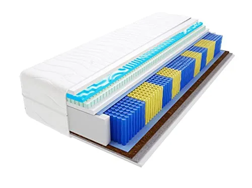 Godre Dario Taschenfederkernmatratze 90x200 cm - Matratzen mit 9 Zonen, doppelseitig H3/H5, hypoallergen, perfekte Körperanpassung und Pflegeleicht dank abnehmbaren Steppbezug.