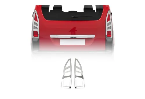 OMAC Zierleisten-Aufkleber Rücklicht für Citroen Berlingo 2008-2012 Edelstahl Silber 2x - Hochwertige Edelstahl-Zierleisten für Ihr Auto, die Kratzer verhindern und das Design aufwerten. Einfache Montage ohne Bohren, ideal für den täglichen Einsatz. Schützen Sie Ihre Originalteile stilvoll!