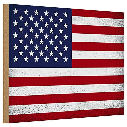 Holzschild Flagge Vereinigte Staaten 30x20cm Flag Vintage