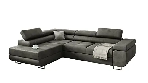KREATIVE FURNITURE & DESIGN Ecksofa mit Schlaffunktion L-Form - Sofas & Couches: Vielseitiges Ecksofa mit Bettkasten, ideal für moderne Wohnzimmer und bietet zusätzlichen Stauraum.