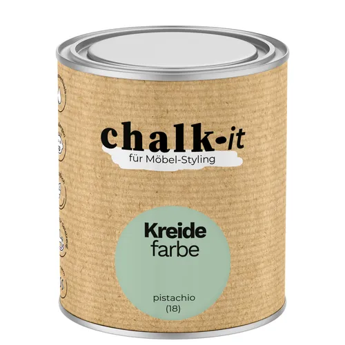 Produktbild Kreidefarbe Chalk-it (18) Pistachio 0,75L Shaby Chic Möbel Holzlack Natur Vintage Möbellack