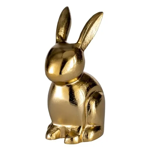 EGLO Living Dekoobjekt Vohilava, Osterhase in Gold - Deko-Objekte für eine fröhliche Osteratmosphäre, aus hochwertigem Aluminium, 17,5 cm groß, ideal für die Frühlingsdekoration.