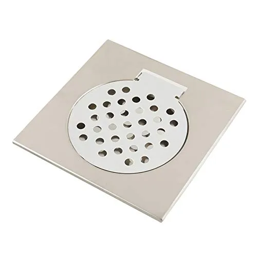Tissting Bodenablauf Edelstahl, Quadratischer 150x150mm Ablaufgitter mit Sieb und Geruchsverschluss für Bad Dusche Küche, Großer Abfluss mit abnehmbarem Filter