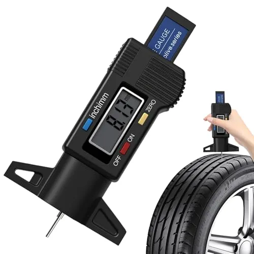 Profiltiefenmesser für Reifen, Digitaler LCD Tiefenmesser 0-25.4mm