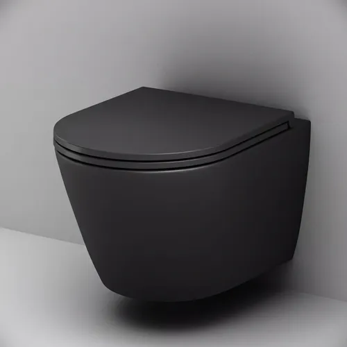 AM.PM Hänge WC Wand Toilette Spülrandlos mit Softclose Sitz in schwarz von AM.PM