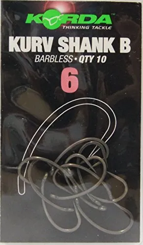 Korda Kurv Shank Barbless Haak 10Stück Size 6