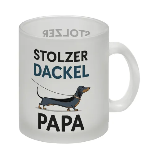 Stolzer Dackel Papa Glas Tasse