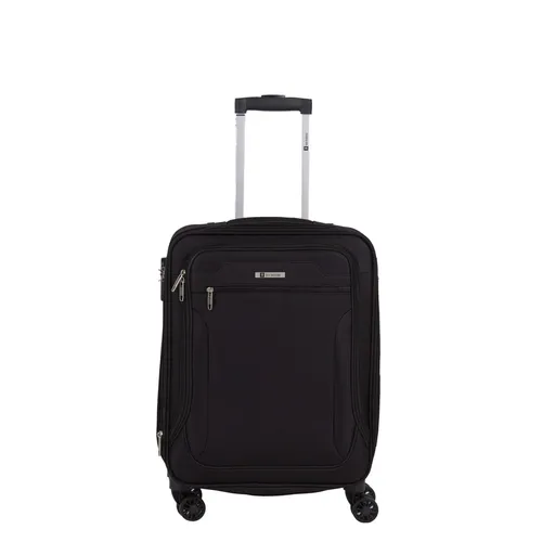 Kleiner schwarzer weicher Kabinenkoffer 55 cm, erweiterbar