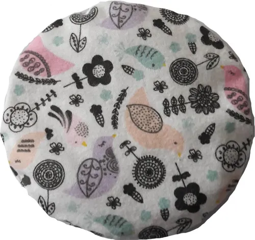 Wärmekissen rund Vogel pastell inkl. Kissenhülle Traubenkern