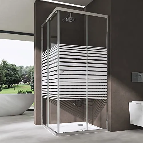 doporro Duschkabine 75x75x190cm mit Doppel Schiebetür aus ESG Glas - Duschkabine in modernem Design, Maße: 75x75x190cm, mit leichtgängiger Schiebetür und NANO-Beschichtung für einfache Reinigung. Ideal für ein helles Bad.