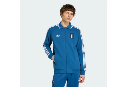 ADIDAS Griechenland Auswärts Anthem Jacke - Die ADIDAS Griechenland Auswärts Anthem Jacke vereint Retro-Design mit modernem Stil. Ideal für Fußball-Events und den Alltag, bietet sie Komfort und einen durchgehenden Reißverschluss für vielseitige Looks.