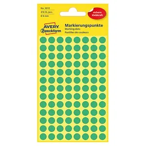 AVERY Zweckform Klebepunkte 3012 grün Ø 8,0 mm, 416 St.